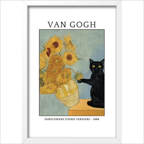 Gato e os Girassóis 🌻- Com Texto